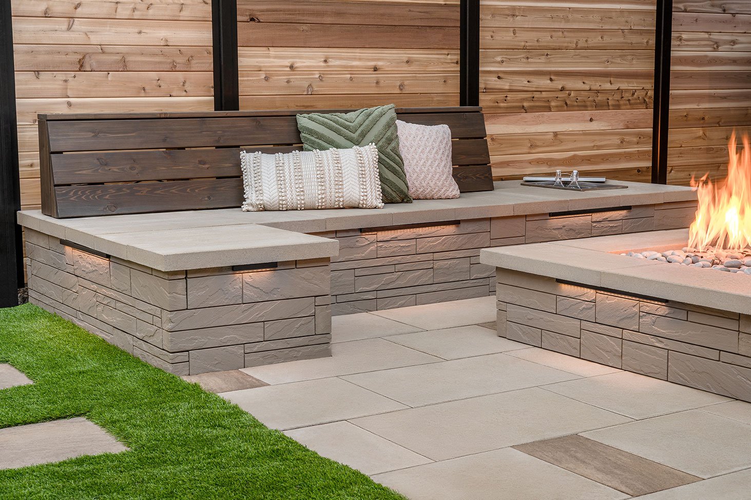 Beautiful seat wall designs for your home Techo Bloc